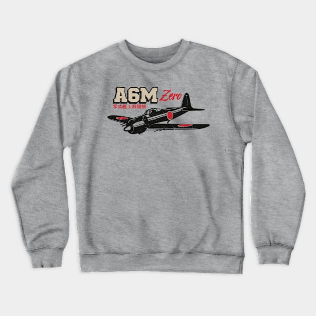 A6M Zero | World War 2 Japanese Plane Vintage Crewneck Sweatshirt by Distant War